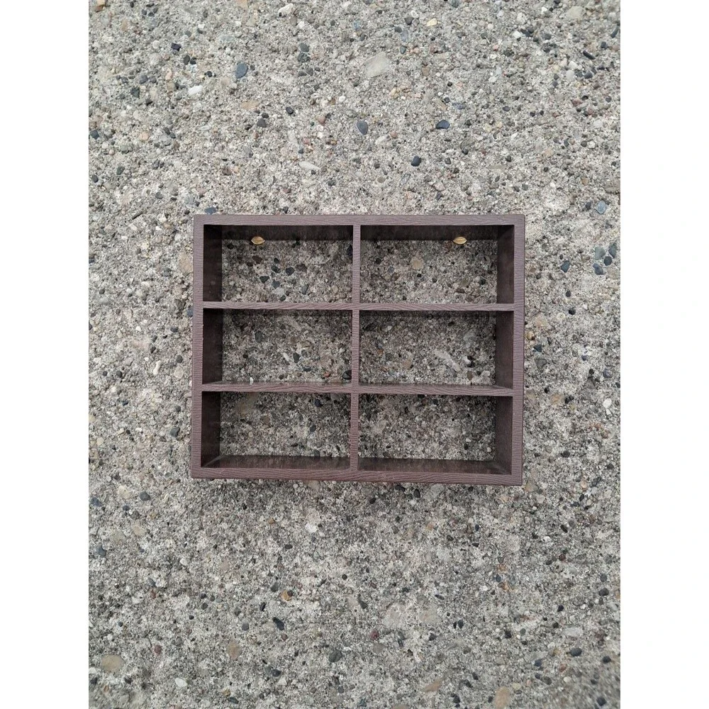Miniature Wooden Display Shelf Hanging 6 Hole 6
